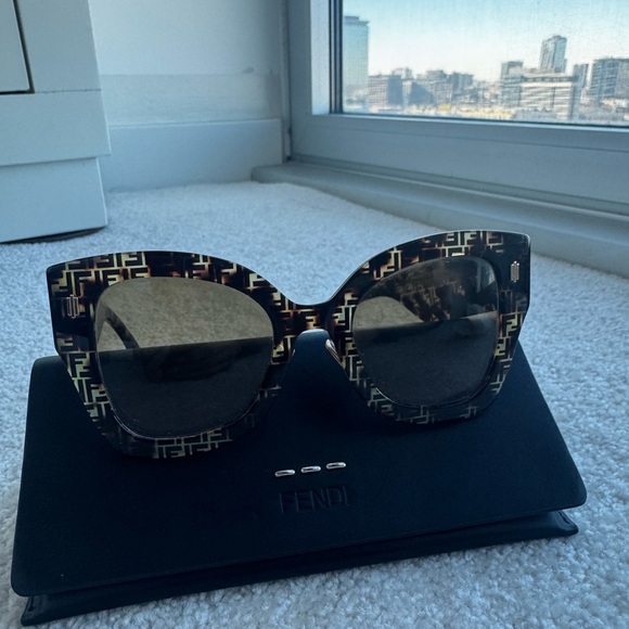 Fendi Roma Havana Logo Oversized Sunglasses - Picture 12 of 12